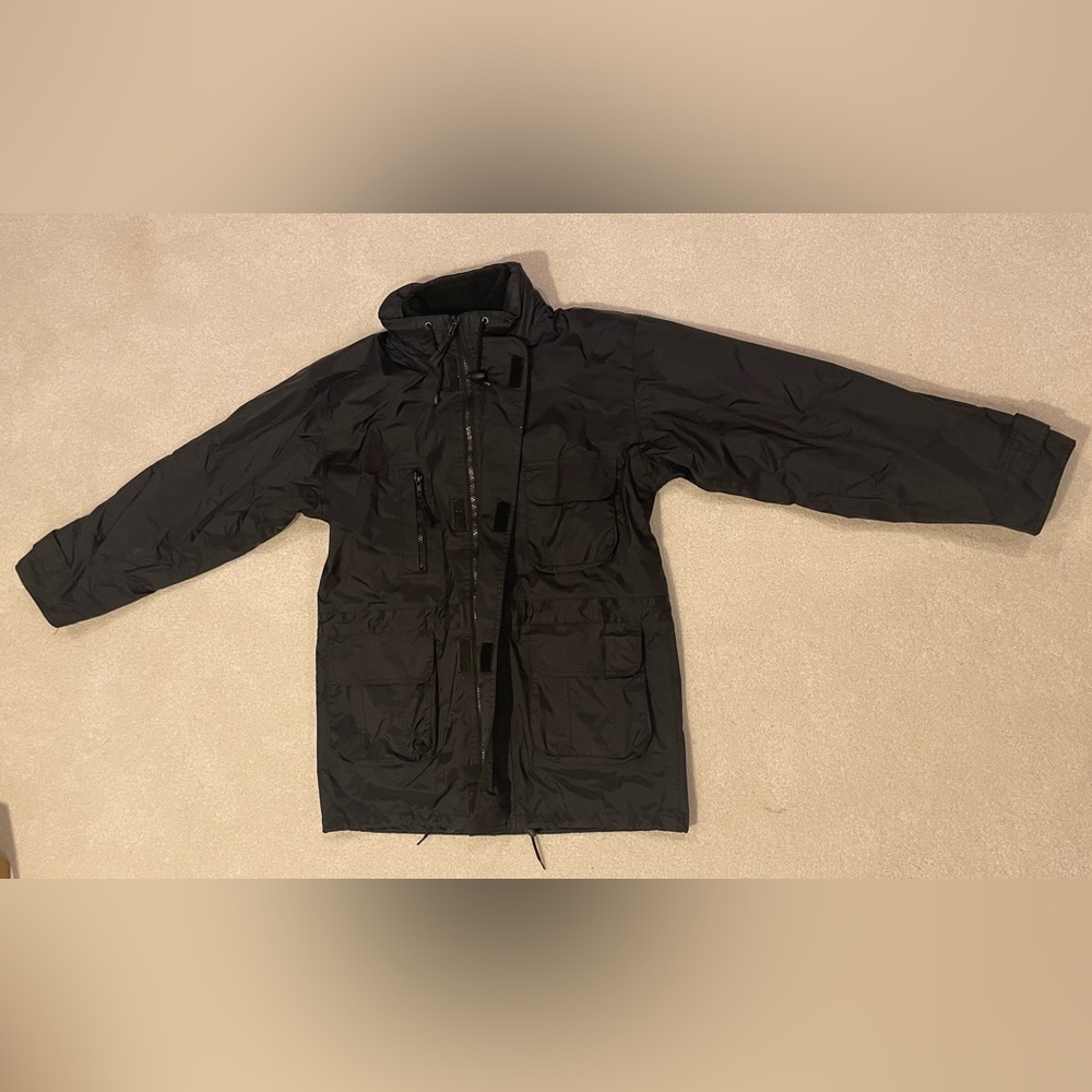 Black Fleece Lined Winter Coat